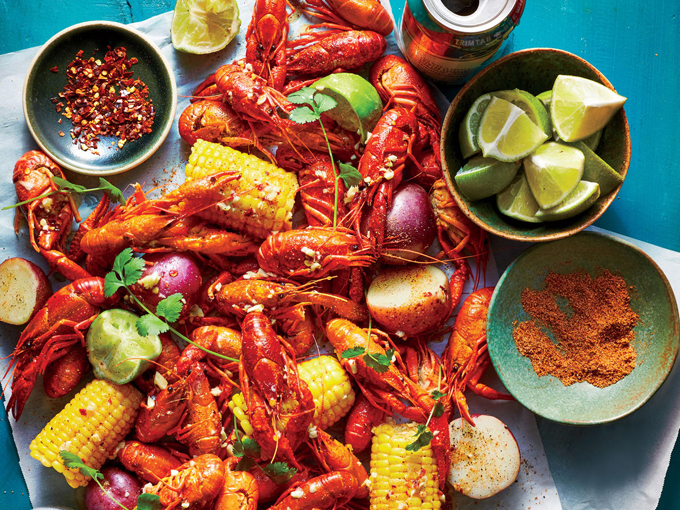 Coastal Living: Gather: Viet Cajun Crawfish Boil ginger beurre blanc