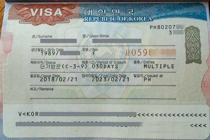 Visa Hàn Quốc nhiều lần thời hạn 5 năm.