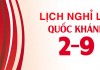 Lịch nghỉ lễ Quốc khánh 2/9 năm nay