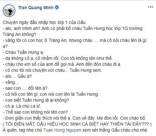 BTV Quang Minh kể về việc con trai đổi tên thành Tuấn Hưng