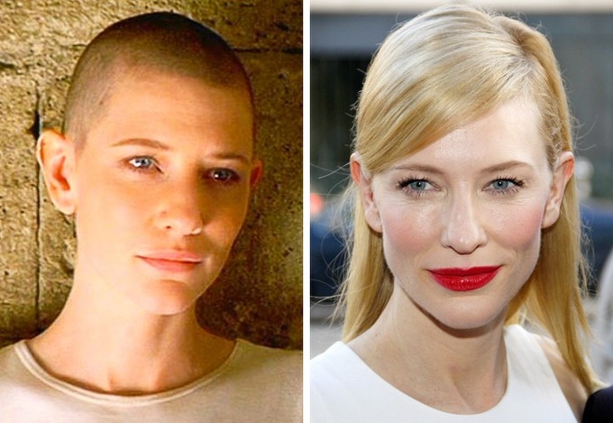 Tham gia diễn xuất trong phim Heaven (2002), Cate Blanchett cũng cắt phăng mái tóc dài.