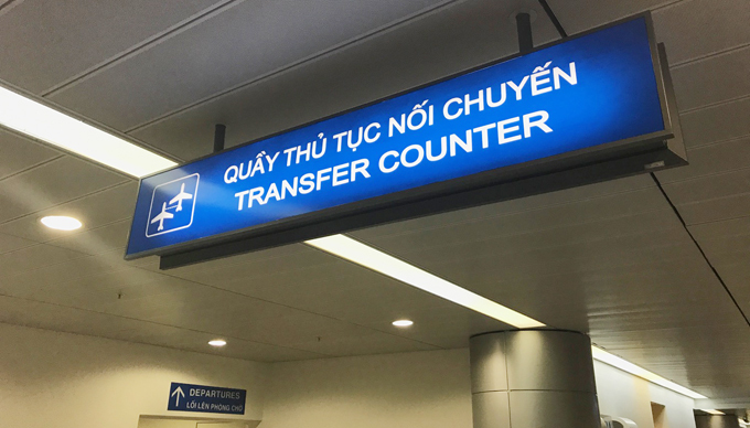 Quầy thủ tục transit ở sân bay Nội Bài