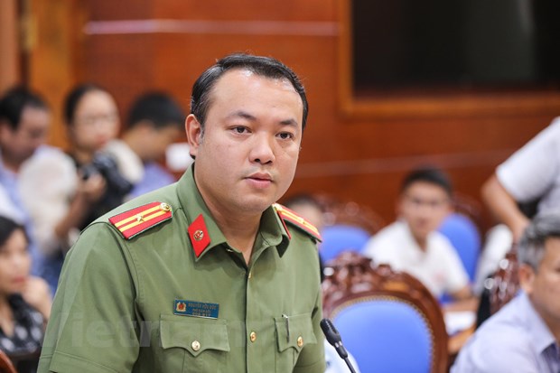 Thiếu tá Nguyễn Hữu Đức – Phó Giám đốc Công an tỉnh Hòa Bình) cho biết, hiện vụ việc vẫn đang trong quá trình điều tra. (Ảnh: Minh Sơn/Vietnam+)