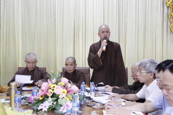 Cuộc họp của Ban trị sự Giáo hội Phật giáo Vĩnh Phúc với các cơ quan chức năng về thầy Toàn hôm 5-10 - Ảnh: Giáo hội Phật giáo VN tỉnh Vĩnh Phúc