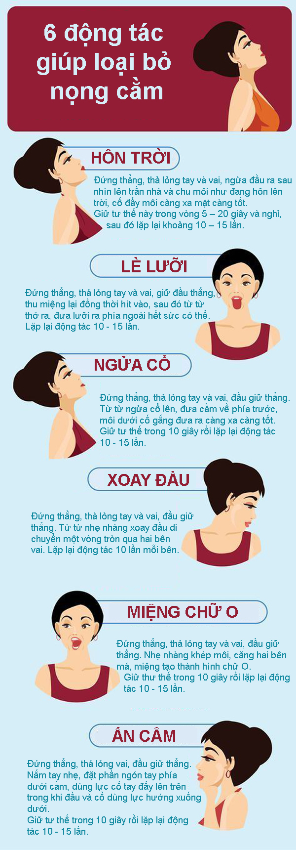 7. 6 động tác giúp loại bỏ nọng cằm