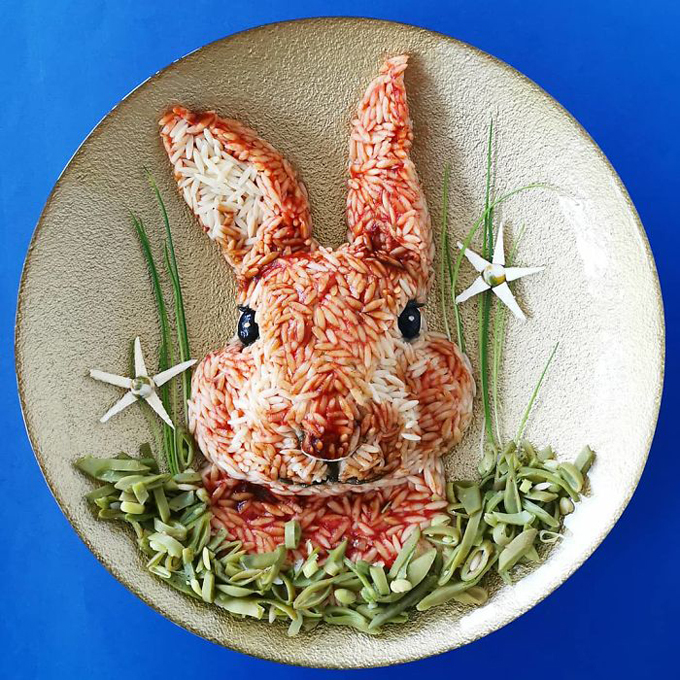 Nghệ thuật tạo hình đĩa thức ăn hình con vật9