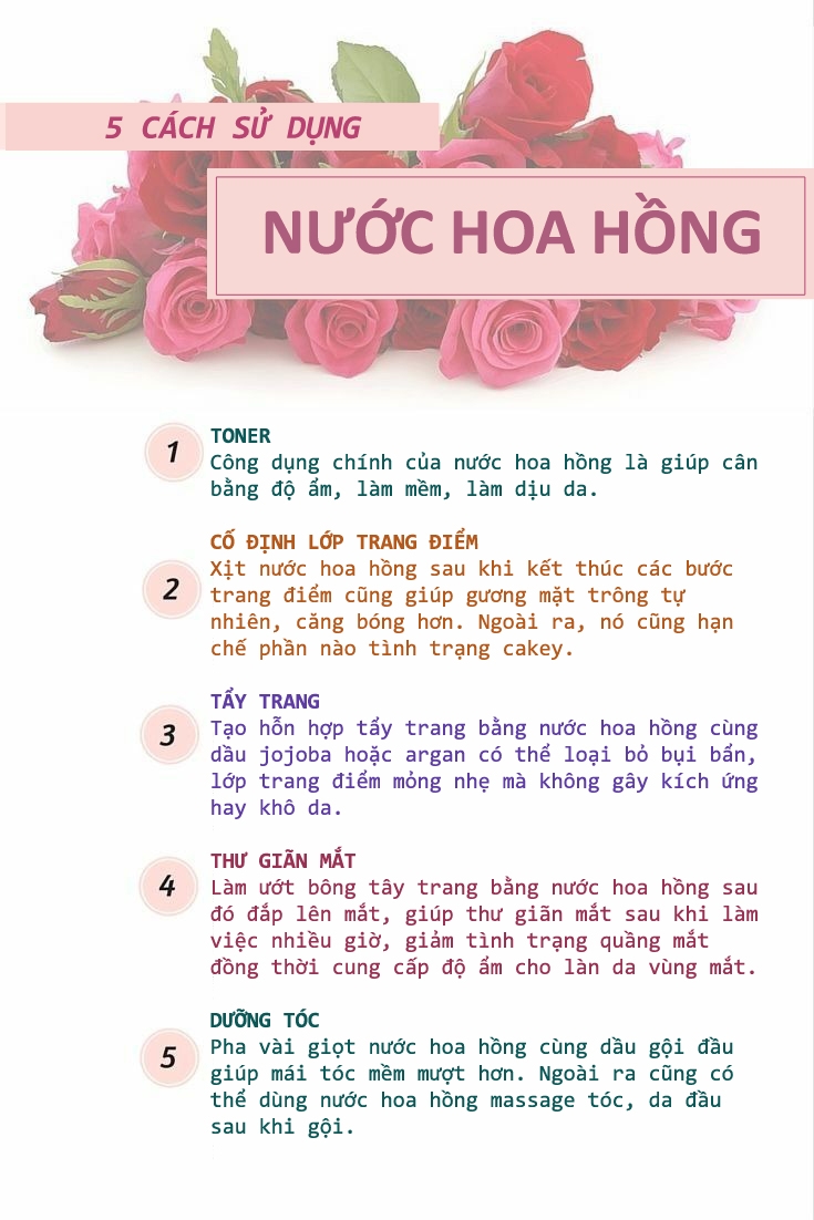 5 cách tận dụng nước hoa hồng