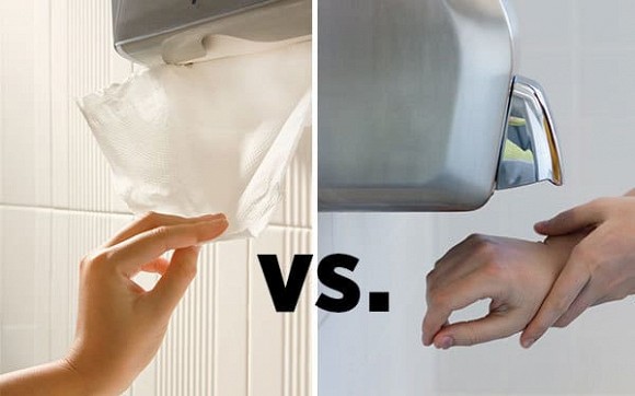 Sử dụng khăn giấy tốt hơn sử dụng máy sấy để làm khô tay