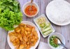 Cá điêu hồng chiên giòn cuốn bánh tráng