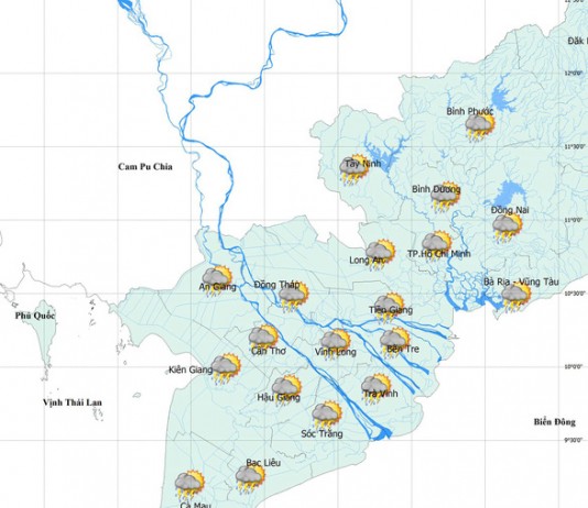 Ảnh hưởng bão số 8, TP.HCM và Nam bộ mưa lớn vào chiều tối