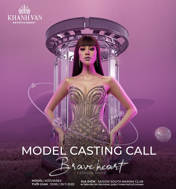 Poster Model Casting Call Brave Heart Fashion Show 2022