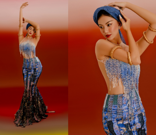 Á hậu Kim Duyên diện áo yếm, váy xòe phá cách