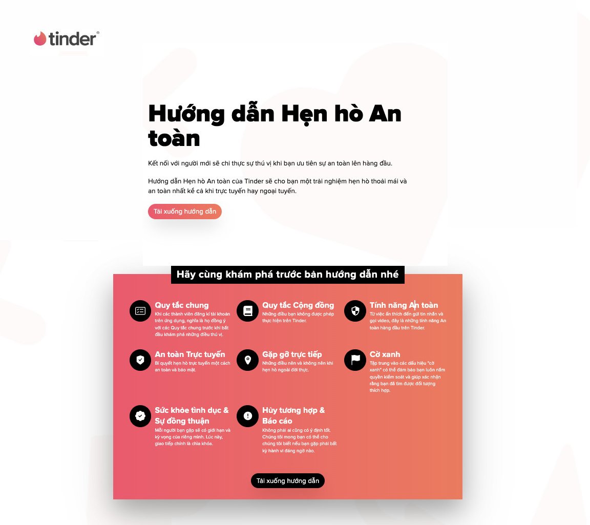 Tinder Hướng dẫn Hẹn hò An toàn